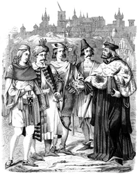 Vice-chancellor and students of different nationalities at the University of Prague, 1849
