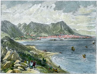 Victoria, Hong Kong, from the Chinese mainland, c1890