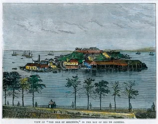 View of The Isle of Serpents, Bay of Rio de Janeiro, Brazil, 1880