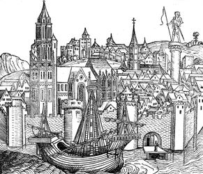 View of fortified city