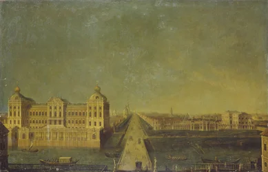 View of the Nevsky Prospekt from the Anichkov Palace with the Shuvalovs House, Second Half of the 18th Century