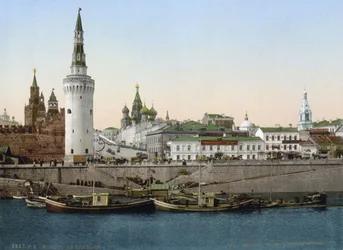View of the St Basils Slope, Seen from the Moskva River, Moscow, Russia, c1890-c1905