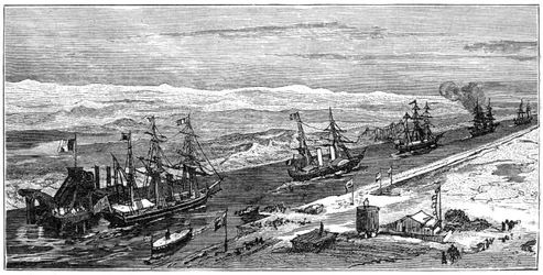 View of the Suez Canal, Egypt