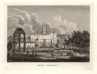 View of the ruins of the Roman Forum