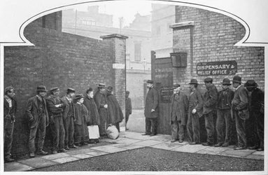 Waiting for Admission to St Marylebone Workhouse, Luxborough Street, London
