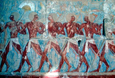 Wall painting (detail), Temple of Queen Hatshepsut, Luxor, Egypt