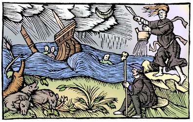Witch raising a storm, 1562