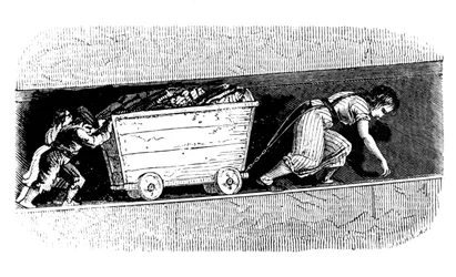 Woman and Children Coal Putters, Mid and East Lothian, Scotland, c1848