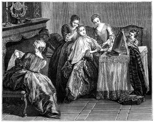 Woman at her toilette