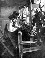 Woman using a loom, Sweden