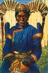 Woman with Traditional Headdress, Mongolia, c1928