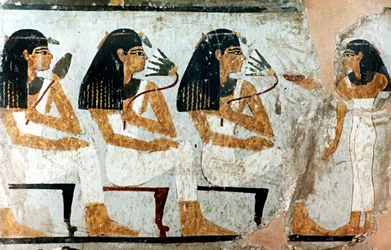 Women with Flowers and Lotus, 18th Dynasty
