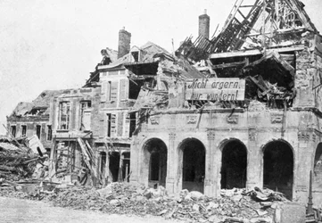 Wrecked Building, Grande Place, Peronne, France, First World War, 1917