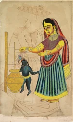 Yasoda Churning Butter, 1800s