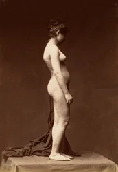 Young Woman, Nude, Full Figure in Profile