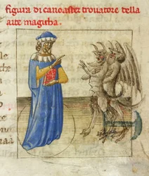 Zoroaster with Two Demons Miniature from Pseudo-Aristotle Secretum Secretorum