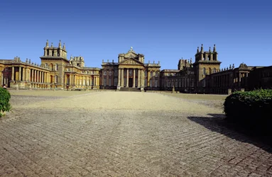 Blenheim Palace, exterior view, built by John Vanbrugh (1664-1726) and Nicholas Hawksmoor (1661-1736) between 1705 and 1722, Oxfordshire, UK