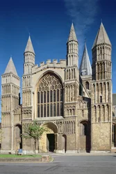 Exterior View of the West Entrance of Rochester Cathedral