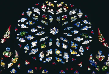 North rose window depicting the Litany of the Virgin Mary, 16th century