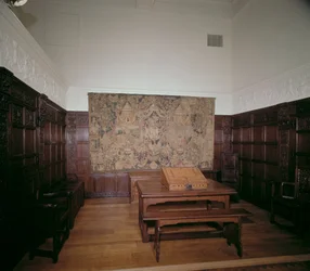 Panelled display room at Victoria and Albert Museum