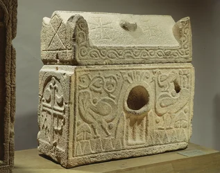 Reliquary in form of a sarcophagus, Symar, 6th-7th century (basalt)