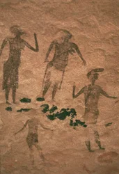 Rock painting of men and women from Jabbaren, 7th-1st century BC