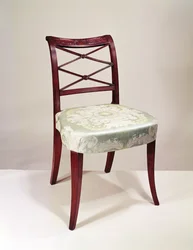 Scroll-back side chair, mahogany, by Duncan Phyfe, 1807