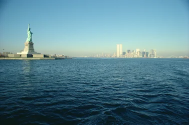 View of the Statue of Liberty and the Southern End of Manhattan Island