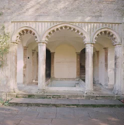 View of the exterior of the Bath House, Corsham Court, Wiltshire