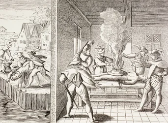 16th Century Propaganda Illustrating Violence of the Gueux Against the Catholics, from 