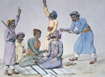 A Group of Thugs Preparing to Strangle a Victim
