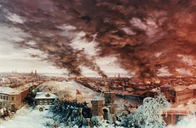A Heroic Presnya in 1905, painting by Yevgeni Deshalyt, Museum of the Revolution, Moscow