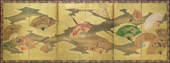 A decoration of open and closed fans, Momoyama Period