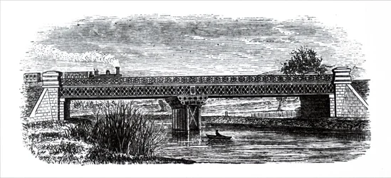 A lattice girder bridge