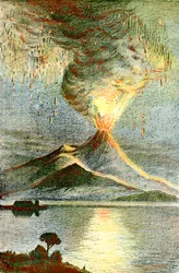 A volcano in eruption