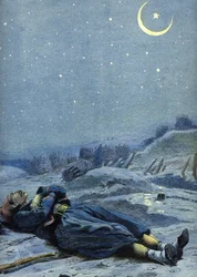 Allegory of the Turkish national anthem: a soldier who died for his country