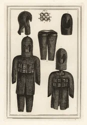 Ancient Suits of Chainmail Armour with Hoods, Coarse Linen Waistband to the Trousers