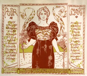 Art Nouveau Exposition at the Musee Moderne, Brussels. Poster by Alexandre Hannotiau, Belgium