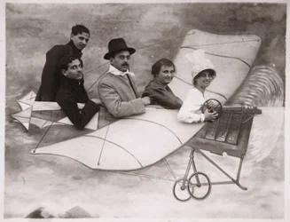 Art. Photography. People on a Plane. Photo in a Fair, Hungary