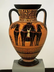 Attic Black-Figure Neck Amphora, in the Style of the Antimenes Painter, c.520 BC