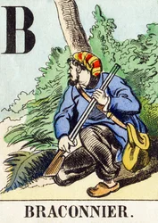 B: Poacher - The Hunting Alphabet, c.1890