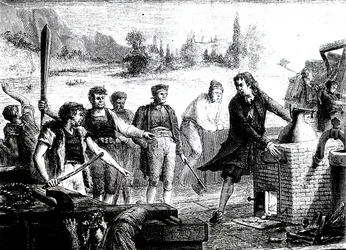Boatmen of the Weser destroying Denis Papin