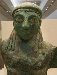 Bronze female winged figure (590 BC - 580 BC), Olympia Museum, Olympia, Peloponnese, Greece