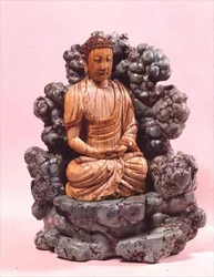 Buddha on a turquoise matrix throne, Ming Dynasty