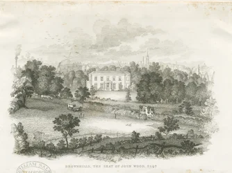 Burslem - "Brownhills" House (engraving)