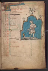 Calendar Page with a Man with a Scythe