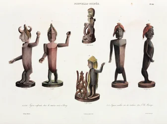 Carved Wooden Figures, New Guinea