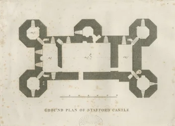 Castle Church - Stafford Castle: engraving