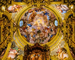 Ceiling Painting, Sacristy, Carthusian Monastery La Cartuja, Granada, Spain