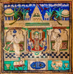 Chittra Shala Courtyard with Virtuoso Fine Paintings, Taragarh Fort, Bundi, Rajasthan, India